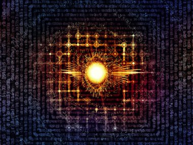 Bilgi serisi gözü. Göz simgesini, konu bilim, eğitim ve modern teknoloji numara formül ve hafif patlama etkileşimi