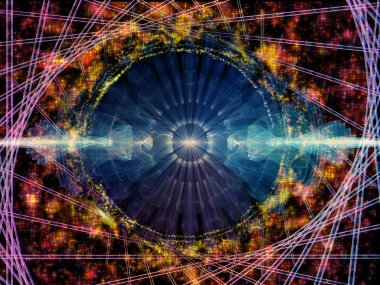 Dalga fonksiyonu serisi. Renkli sinüs titreşimler etkileşimi, ses ekolayzer, konu üzerinde öğeleri ışık ve fraktal müzik spektrum ve kuantum olasılık