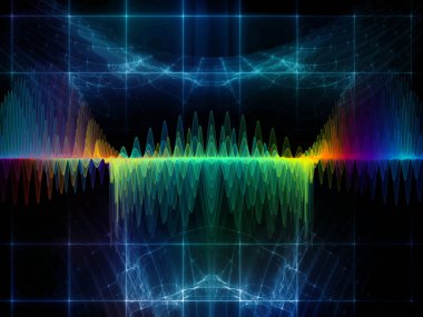 Dalga fonksiyonu serisi. Zemin oluşan renkli sinüs titreşimleri, ışık ve fraktal öğeleri için kullanma içinde ses ekolayzer, projelerde müzik spektrum ve kuantum olasılık