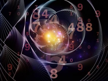 Matematik gerçeklik serisi. Sayı, ışıklar ve Fraktal desenleri matematik, eğitim ve bilim konusunda yapılan soyut tasarım