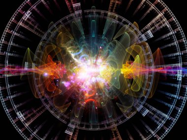 Dalga fonksiyonu serisi. Renkli sinüs titreşimlerin yaratıcı düzenleme, ışık ve fraktal elemanları kavramı mecaz ses ekolayzer, konuyla ilgili olarak müzik spektrum ve kuantum olasılık