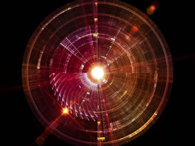 Geometri teknoloji serisi. Bilim, bilgi teknolojileri ve eğitim mecazi ilişkisi olan teknolojik fraktal yapıları kompozisyonu