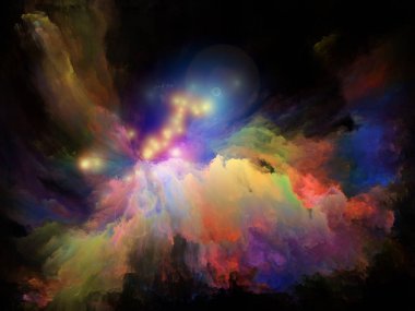 Renk Akımı serisi. Müzik, yaratıcılık, hayal gücü, sanat ve tasarım konularındaki dijital boya akışlarının arkaplanı