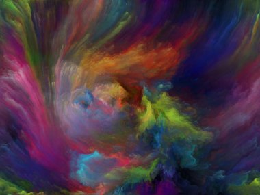 Renk Akımı serisi. Müzik, yaratıcılık, hayal gücü, sanat ve tasarım üzerine düzenlere uygun dijital boya akışlarından oluşan görsel çekicilik