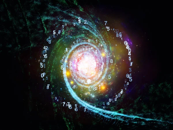 Série Universo Matemática Interação Dígitos Elementos Espaço Sobre Tema Matemática — Fotografia de Stock