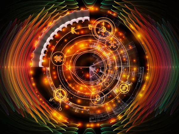 Серия Astral Glow Организация Линий Сакральной Геометрии Астрологических Символов Огней — стоковое фото