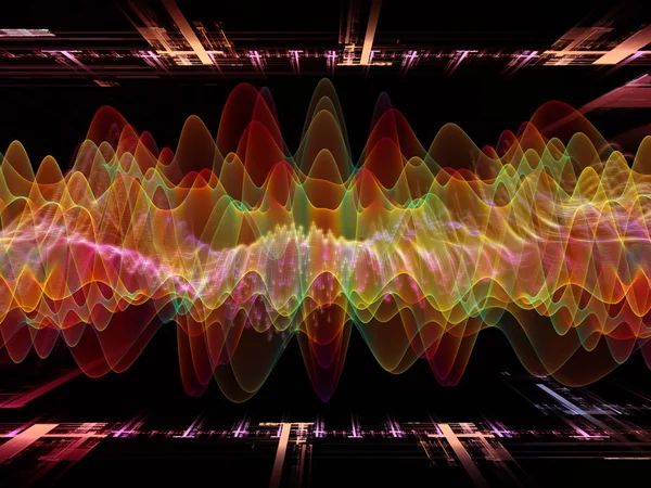 Série Wave Function Conception Composée Vibrations Sinusoïdales Colorées Éléments Lumineux — Photo