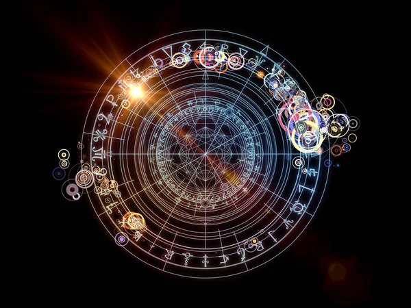 Design Cirklar Ämnet Mystik Ockulta Astrologi Och Andlighet Fractal Element — Stockfoto