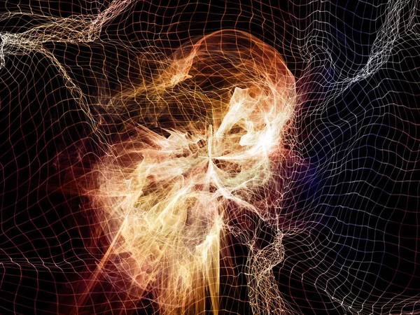 Γεωμετρία Ενέργειας Σειράς Έκρηξη Των Φράκταλ Μορφών Και Διαστρεβλωμένη Πλέγματα — Φωτογραφία Αρχείου