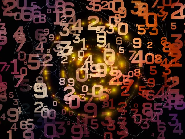 Mathe Der Realität Zusammensetzung Von Zahlen Lichtern Und Fraktalen Mustern — Stockfoto