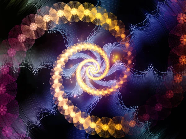 Parlayan Altın Spiral Desenleri Işıkların Eğitim Bilim Konusunda Yapılan Tasarım — Stok fotoğraf