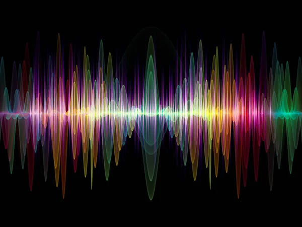 Série Wave Function Composition Abstraite Des Vibrations Sinusoïdales Colorées Lumière — Photo