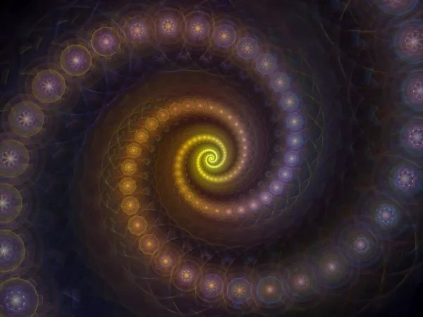 Spiralgeometrie Serie Wechselspiel Wirbelnder Wirbel Fraktaler Elemente Zum Thema Mathematik — Stockfoto