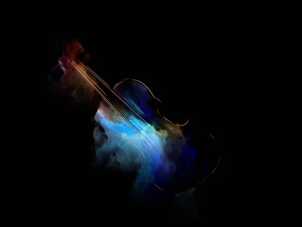 音乐梦系列 以小提琴和抽象色彩绘画为隐喻的设计 以乐器 表演艺术和创造力为主题 — 图库照片