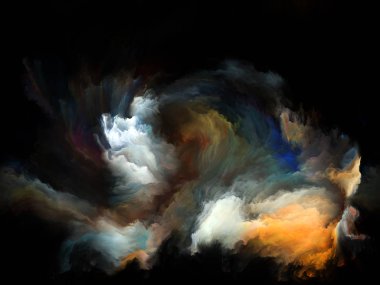 Akışı serisi renk. Sanatsal soyutlama akarsu müzik, yaratıcılık, hayal gücü, sanat ve tasarım konusunda dijital boya oluşur