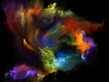 Renk Akımı serisi. Müzik, yaratıcılık, hayal gücü, sanat ve tasarım konularındaki dijital boya akışlarının arkaplanı