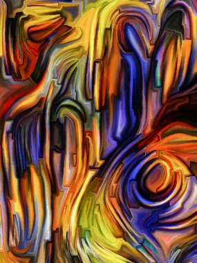 Desen renk serisi. Boyalı vitray desen hayal gücü, yaratıcılık ve sanat konusunda etkileşimi