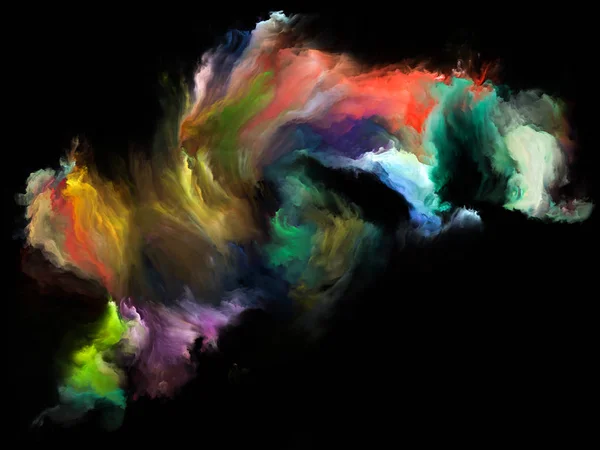 Color Flow series. Background design of streams of digital paint on the subject of music, creativity, imagination, art and design