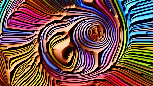 Curves Nature Series Composition Rendering Multicolored Embossed Bas Relief Pattern — Stock Photo, Image