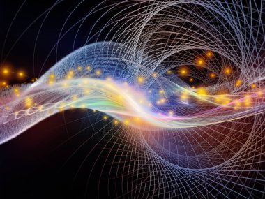 Teknoloji alanı serisi. Teknoloji, bilim ve bilgisayar bilgi dünyasına konuda kavramı mecaz olarak dalgalar, Izgaralar ve ışıklar yaratıcı düzenleme