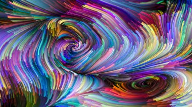 Color In Motion serisi. Tasarım, yaratıcılık ve hayal gücü konularında ekran ve cihazlar için duvar kağıdı olarak kullanılacak sıvı boya kalıbının bileşimi