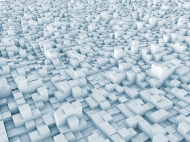 konuyla ilgili bilgisayar grafik çizimi için arka plan öğesi olarak fraktal gürültü ile bozuk uçak ilkel 3D render