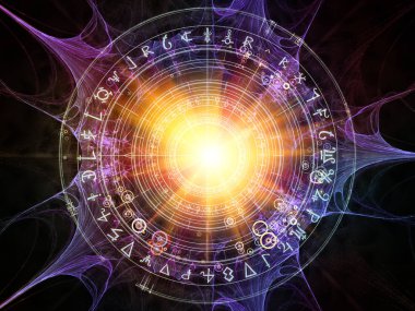 Fraktal öğeleri, kutsal sembolleri ve dairelerin mistisizm, gizli, Astroloji ve manevi konuda arka plan. Kutsal daireler serisi.