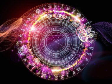 Fraktal öğeleri, kutsal sembolleri ve dairelerin mistisizm, gizli, Astroloji ve manevi konuda arka plan. Kutsal daireler serisi.