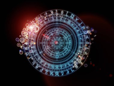 Fraktal öğeleri, kutsal sembolleri ve daireler mistisizm, gizli, Astroloji ve manevi konuda tasarımı. Kutsal daireler serisi.