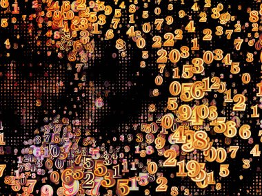 Numara dünya serisi. Basamak ve fraktal öğeleri bilim, eğitim ve modern teknoloji konuyla ilgili kompozisyon