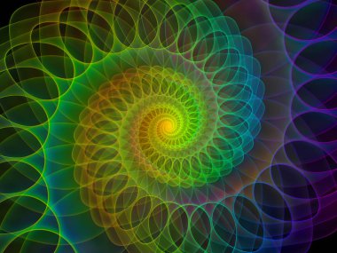 Sarmal geometri serisi. İplik girdap matematik, geometri ve bilim konusunda fraktal öğelerin düzenlenmesi