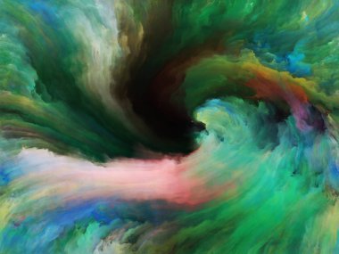 Vortex Twist and Swirl series. Artistic background made of color and movement on canvas for use with projects on art, creativity and imagination clipart