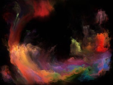 Renk Akımı serisi. Müzik, yaratıcılık, hayal gücü, sanat ve tasarım projeleri için uygun dijital boya akımlarının kompozisyonu