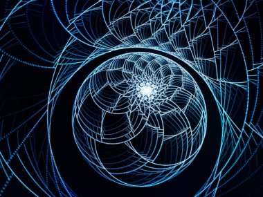 Noktalar ve çizgiler serisi. Arka plan sanat, tasarım ve teknoloji projeleri için uygun dairesel fraktal kalıplarının.