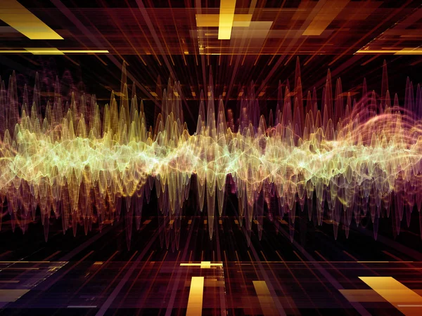 Wave Function Series Design Composed Colored Sine Vibrations Light Fractal — Stock Photo, Image