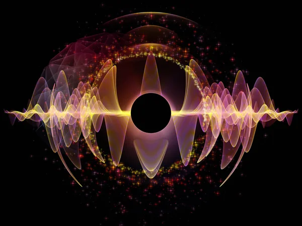 Série Wave Function Composition Graphique Des Vibrations Sinusoïdales Colorées Lumière — Photo