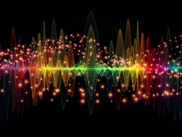 Serie Wave Function Composición Vibraciones Sinusoidales Colores Luz Elementos Fractales — Foto de Stock