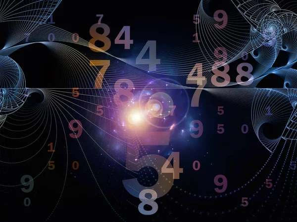 Mathe Der Reality Serien Zusammenspiel Von Zahlen Lichtern Und Fraktalen — Stockfoto