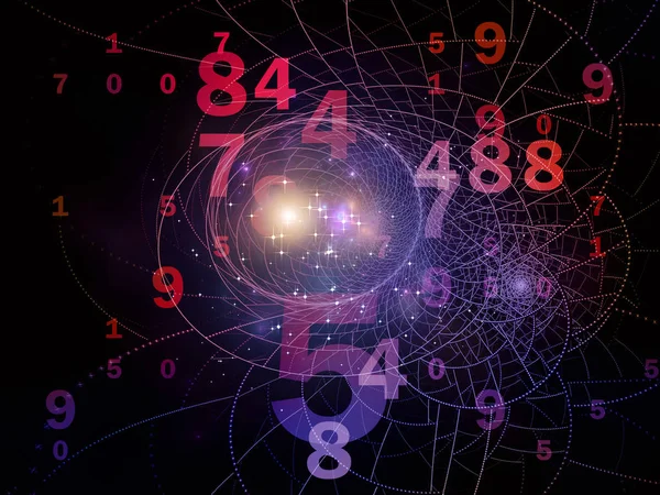 Math Reality Series Abstract Design Made Numbers Lights Fractal Patterns — Stock Photo, Image