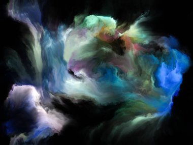 Renk Akımı serisi. Müzik, yaratıcılık, hayal gücü, sanat ve tasarım konularındaki dijital boya akışlarının arkaplanı