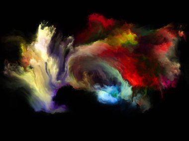 Renk Akımı serisi. Müzik, yaratıcılık, hayal gücü, sanat ve tasarım projeleri için uygun dijital boya akımlarının kompozisyonu