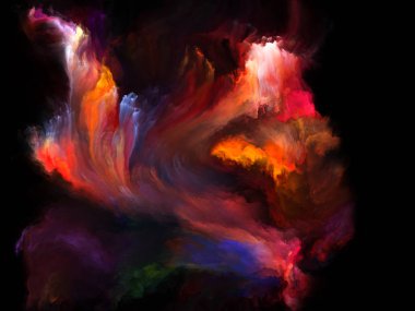 Renk Akımı serisi. Müzik, yaratıcılık, hayal gücü, sanat ve tasarım projeleri için uygun dijital boya akımlarının kompozisyonu