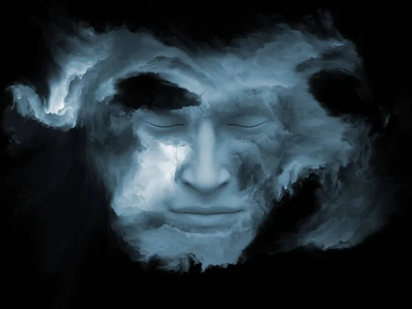 Mind Fog Series Illustration Composed Human Face Morphed Fractal Paint — Stock Photo, Image