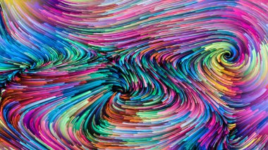 Color In Motion serisi. Tasarım, yaratıcılık ve hayal gücü üzerine bir kavram metaforu olarak, ekranlar ve cihazlar için duvar kağıdı olarak kullanılacak sıvı boya modelinin yaratıcı düzenlenmesi