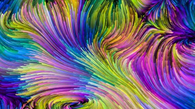 Color In Motion serisi. Tasarım, yaratıcılık ve hayal gücünün ekran ve cihazlar için duvar kağıdı olarak kullanacağı sıvı boya modelinin grafiksel bileşimi