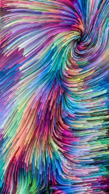 Color In Motion serisi. Tasarım, yaratıcılık ve hayal gücü konularında ekran ve cihazlar için duvar kağıdı olarak kullanılacak sıvı boya deseninden oluşan soyut tasarım