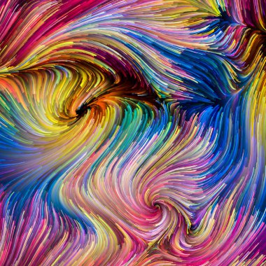 Drama of Colors serisi. Tasarım, yaratıcılık ve hayal gücü üzerine bir metafor olarak sanal tuvalden oluşan tasarım