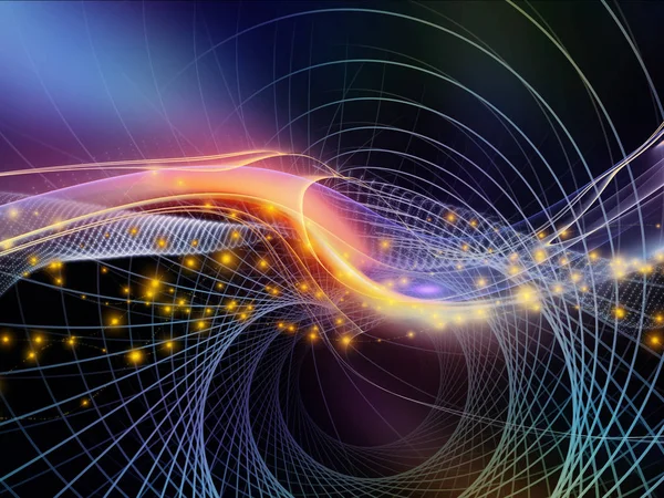 Teknoloji alanı serisi. Zemin oluşan dalgalar, Izgaralar ve ışıklar ve teknoloji, bilim ve bilgisayar bilgilerin dünya projelerde kullanıma uygun