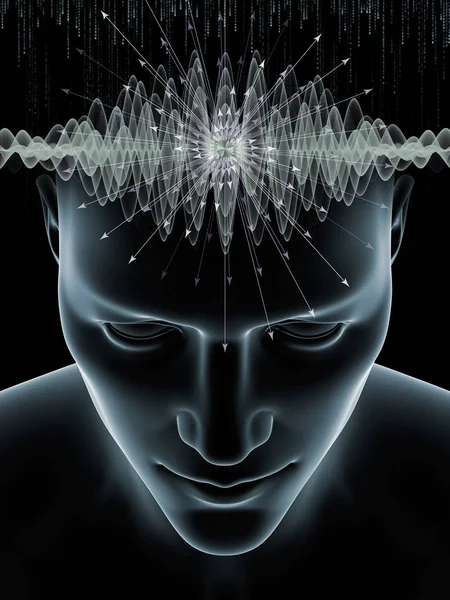 Серія Хвиль Розуму Візуально Привабливий Фон Зроблений Ілюстрації Людської Голови — стокове фото