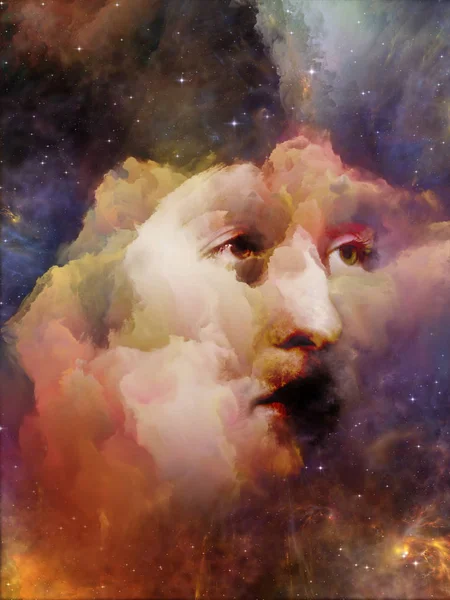 Universe Remember Series Arrangement Woman Face Nebula Stars Subject Universe — Stock Photo, Image